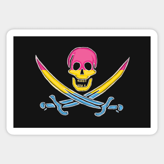 Pansexual Pirate Pride (darkMode) Sticker by BeSmartFightDirty